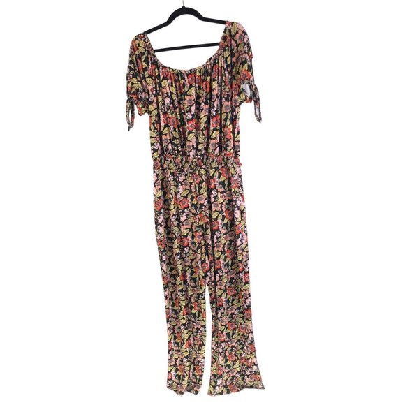 Derek Heart Plus Floral Off Shoulder Jumpsuit Colorful Size 1X - Picture 2 of 4
